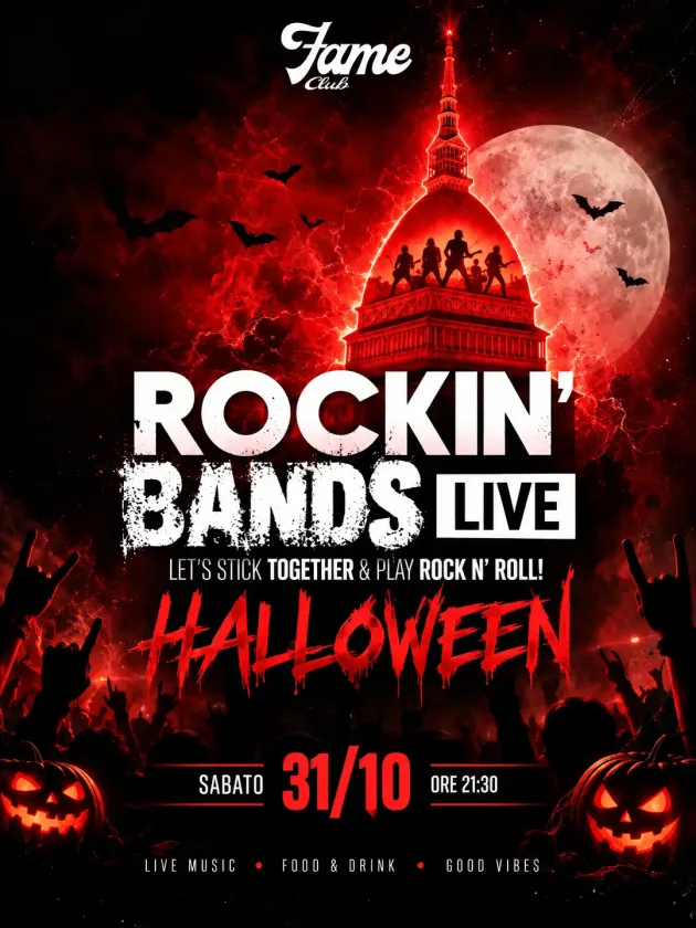 Halloween Torino 2026 – Rockin’ Bands al Fame Club il 31 ottobre